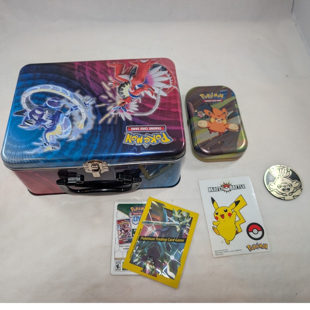 2023 Pokemon TCG Koraidon Miraidon Treasure Chest Tin Bundle with Pawmi Mini Tin